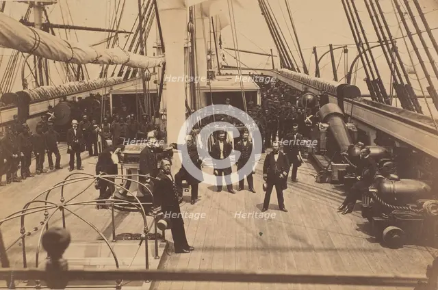 Deck of U.S. Ship Vermont, ca. 1863. Creator: Henry P. Moore.