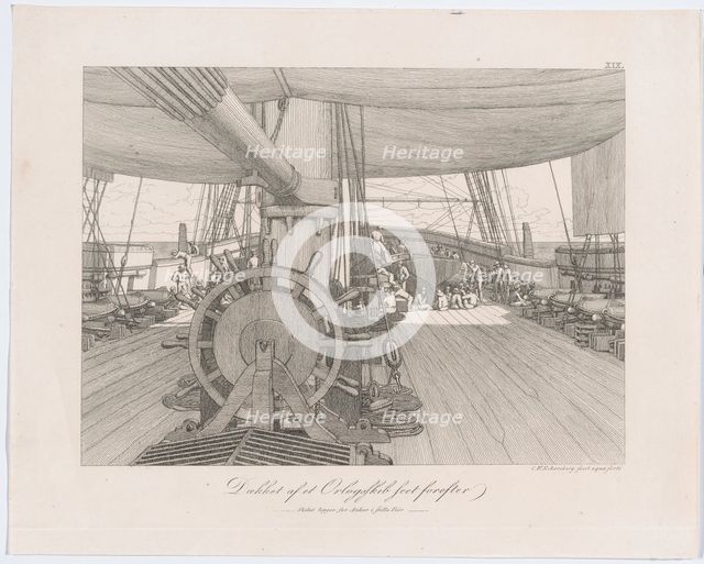 Deck of a Warship, ca. 1833. Creator: CW Eckersberg.