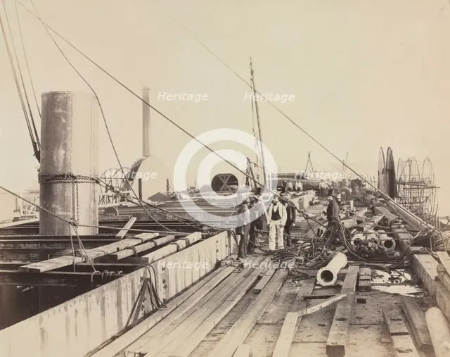 Deck Scene of the Great Eastern, 1857. Creator: Robert Howlett (British, 1831-1858).