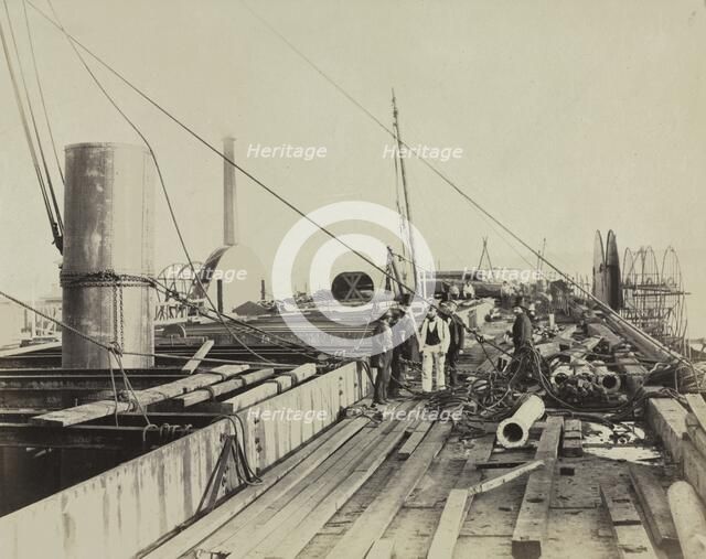 Deck Scene of the Great Eastern, 1857. Creator: Robert Howlett (British, 1831-1858).