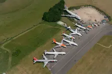 Decomissioned aircraft awaiting scrappage by Air Salvage International, Cotswold Airport..., 2023. Creator: Robyn Andrews