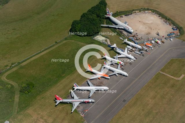 Decomissioned aircraft awaiting scrappage by Air Salvage International, Cotswold Airport..., 2023. Creator: Robyn Andrews.