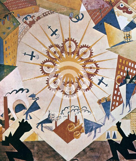 Décor design for 'Mystery Bouffe', 1919.  Artist: Vladimir Mayakovsky
