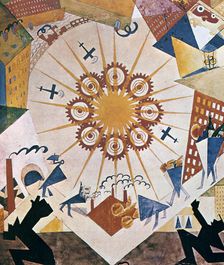 Décor design for Mystery Bouffe 1919. Artist: Vladimir Mayakovsky