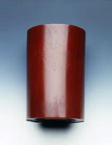 Decorated bamboo brushpot, China, mid 17th century. Creator: Pu Cheng