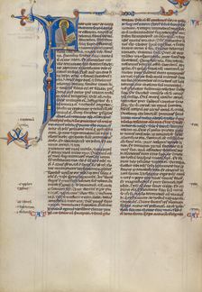 Decorated Canceled Page (Initial F: A Prophet); Abbey Bible, about 1250-1262. Creator: Unknown