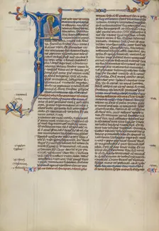 Decorated Canceled Page (Initial F: A Prophet); Abbey Bible, about 1250-1262. Creator: Unknown