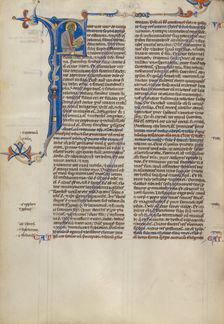 Decorated Canceled Page (Initial F: A Prophet); Abbey Bible, about 1250-1262. Creator: Unknown