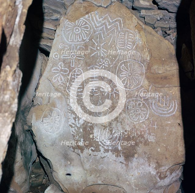 Decorated Celtic slab, 32nd century BC. Artist: Unknown