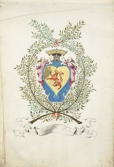 Decorated coat of arms of the Ter Borch family, 1660. Creator: Gesina ter Borch