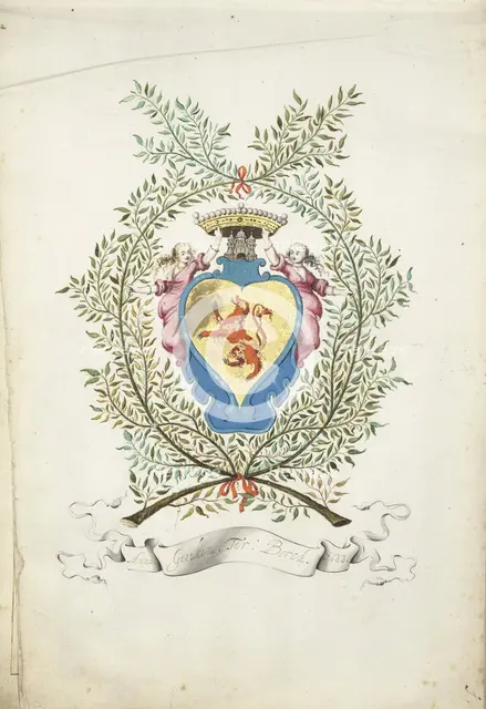 Decorated coat of arms of the Ter Borch family, 1660. Creator: Gesina ter Borch.