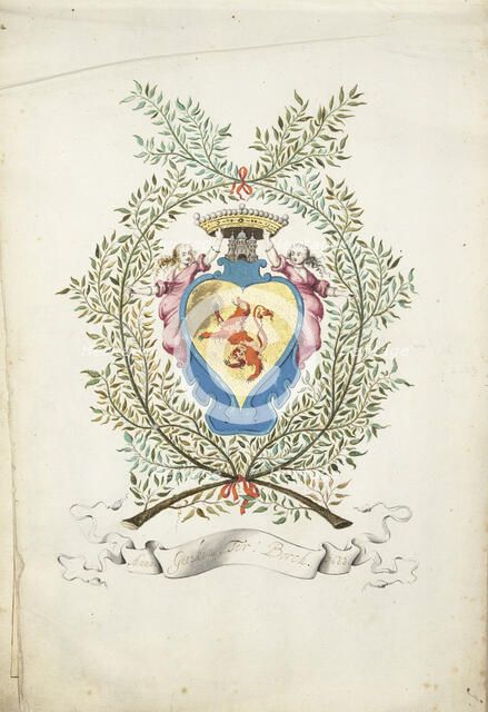 Decorated coat of arms of the Ter Borch family, 1660. Creator: Gesina ter Borch.