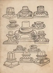 Decorated column bases, 1538. Creator: Heinrich Vogtherr
