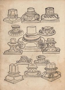Decorated column bases, 1538. Creator: Heinrich Vogtherr