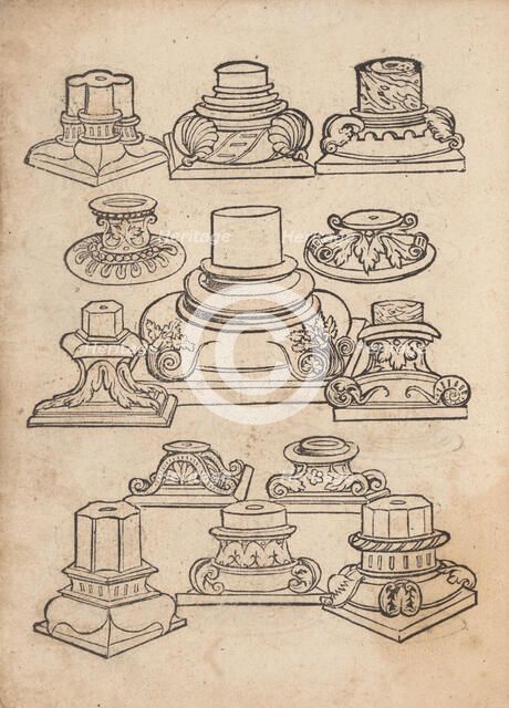 Decorated column bases, 1538. Creator: Heinrich Vogtherr.