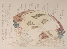 Decorated Fan for the New Year, 19th century., 19th century. Creator: Shinsai
