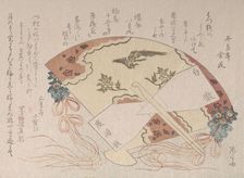 Decorated Fan for the New Year, 19th century., 19th century. Creator: Shinsai