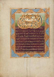 Decorated Incipit Page with Vere Dignum Monogram; Sacramentary, about 1025-1050. Creator: Unknown