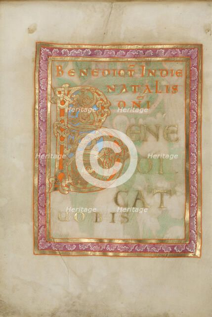 Decorated Incipit Page; Benedictional, about 1030-1040. Creator: Unknown.