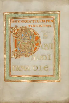 Decorated Incipit Page; Benedictional, about 1030-1040. Creator: Unknown