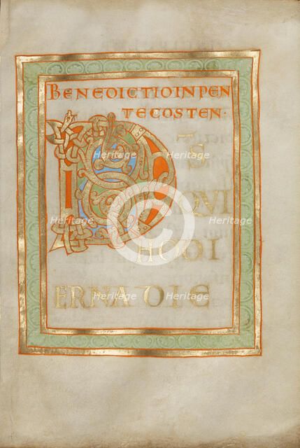 Decorated Incipit Page; Benedictional, about 1030-1040. Creator: Unknown.