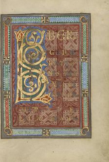 Decorated Incipit Page; Gospel Book, about 1120-1140. Creator: Unknown