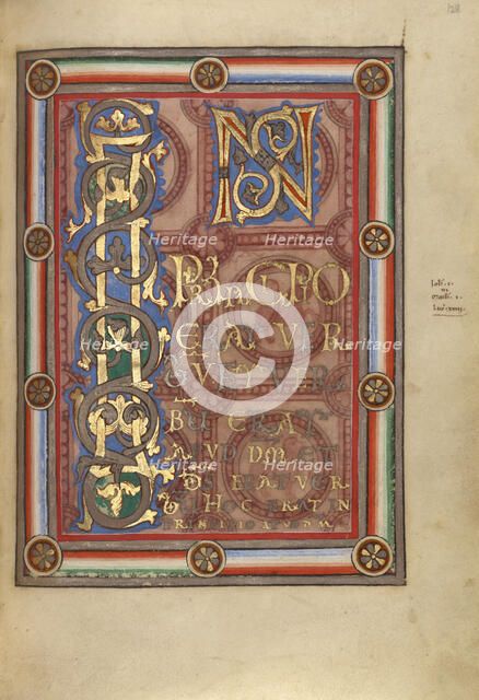 Decorated Incipit Page; Gospel Book, about 1120-1140. Creator: Unknown.