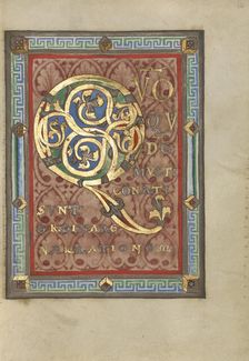Decorated Incipit Page; Gospel Book, about 1120-1140. Creator: Unknown