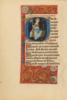 Decorated Initial A; Collegium Ducale, about 1420-1430. Creator: Master Michael