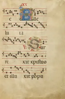 Decorated Initial A; Decorated Initial S; Gradual, about 1460-1480. Creator: Unknown
