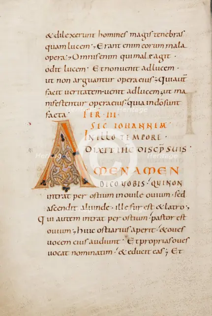 Decorated Initial A; Gospel Lectionary, late 10th century. Creator: Unknown.