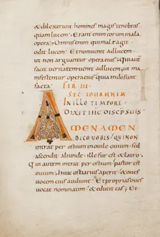Decorated Initial A; Gospel Lectionary, late 10th century. Creator: Unknown