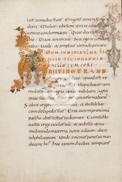 Decorated Initial A; Gospel Lectionary, late 10th century. Creator: Unknown.