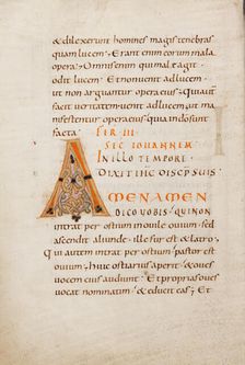 Decorated Initial A; Gospel Lectionary, late 10th century. Creator: Unknown
