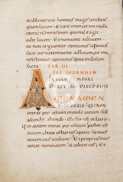 Decorated Initial A; Gospel Lectionary, late 10th century. Creator: Unknown.