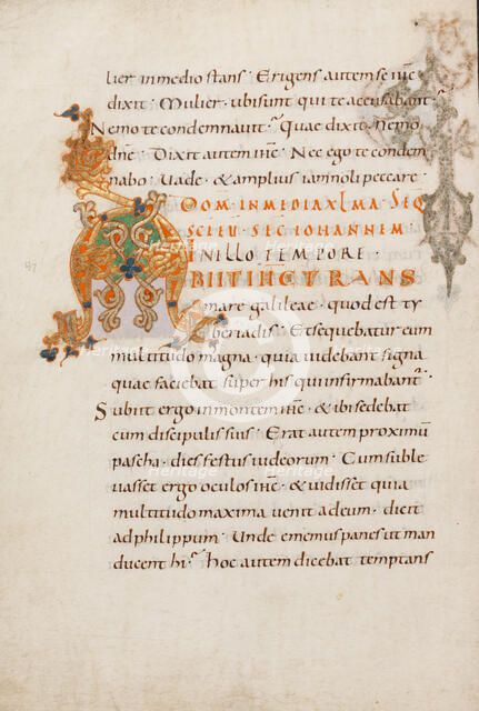 Decorated Initial A; Gospel Lectionary, late 10th century. Creator: Unknown.