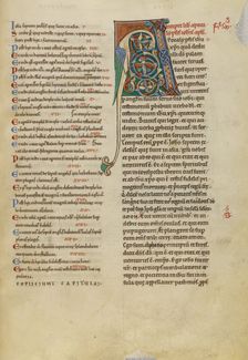 Decorated Initial A; New Testament (with Canons of Priscillian), about 1170. Creator: Unknown