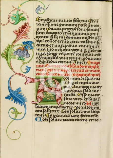 Decorated Initial A; Prayer Book, about 1470-1480. Creator: Workshop of Valentine Noh.