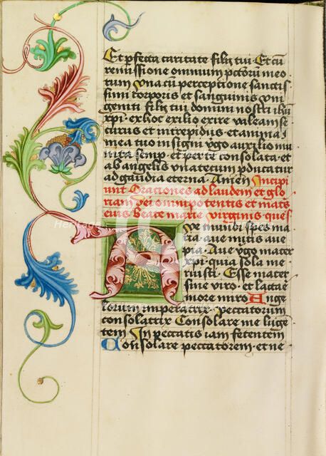 Decorated Initial A; Prayer Book, about 1470-1480. Creator: Workshop of Valentine Noh.