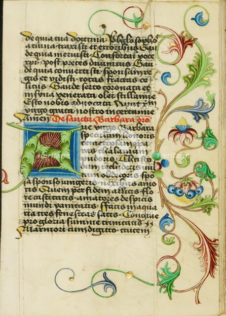 Decorated Initial A; Prayer Book, about 1470-1480. Creator: Workshop of Valentine Noh.