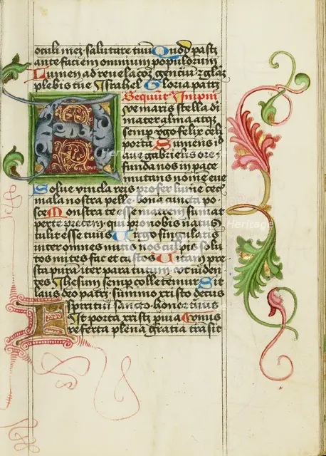 Decorated Initial A; Prayer Book, about 1470-1480. Creator: Workshop of Valentine Noh.