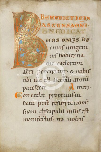Decorated Initial B; Benedictional, about 1030-1040. Creator: Unknown.