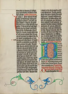 Decorated Initial B; Collegium Ducale, about 1420-1430. Creator: Master Michael