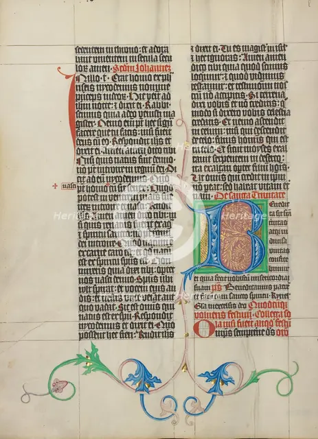 Decorated Initial B; Collegium Ducale, about 1420-1430. Creator: Master Michael.
