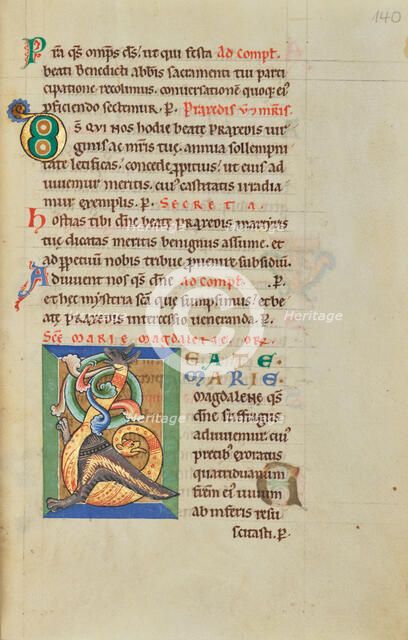 Decorated Initial B; Stammheim Missal, probably 1170s. Creator: Unknown.