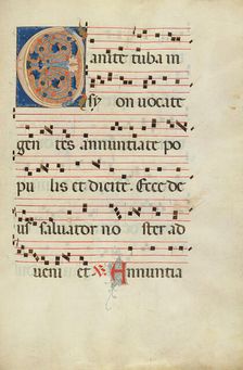Decorated Initial C; Antiphonal, late 13th century. Creator: Unknown