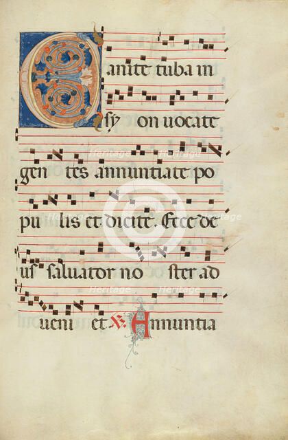 Decorated Initial C; Antiphonal, late 13th century. Creator: Unknown.
