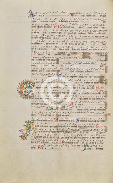 Decorated Initial C; Decorated Initial A; Stammheim Missal, probably 1170s. Creator: Unknown.