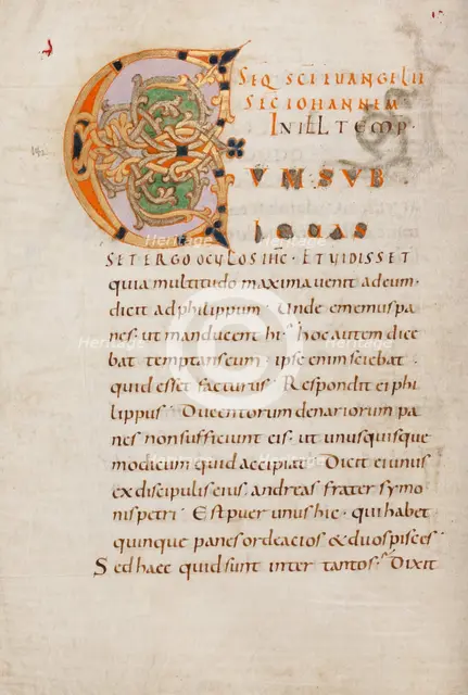 Decorated Initial C; Gospel Lectionary, late 10th century. Creator: Unknown.