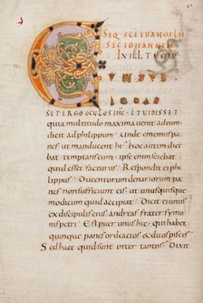 Decorated Initial C; Gospel Lectionary, late 10th century. Creator: Unknown